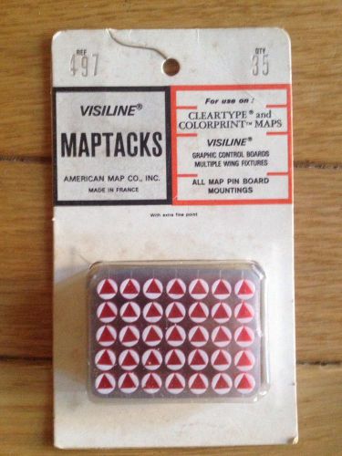 Vintage Visiline Maptacks Map Tack Red Triangle 35 ct Map Pin AMERICAN MAP CO