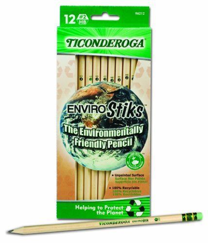 Ticonderoga envirostik wood pencil - #2 pencil grade - black lead - (dix96212) for sale