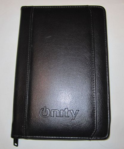 ONITY faux leather Zipper pad holder w interior &amp; exterior pockets/ 9&#034; x 6.5&#034;