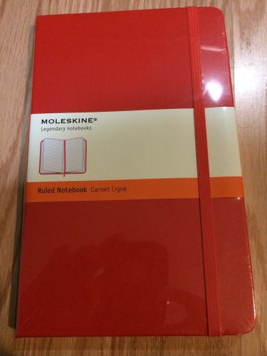 Red MOLESKINE legendary HARDBACK notebook RULED paper LARGE