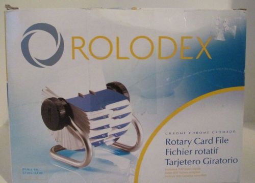 ROLODEX ROTARY Address 500 card file desk organizer 66706 2 1/4 X 4&#034; New Chrome