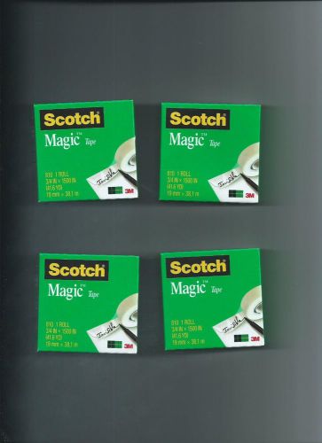 4 Boxes Scotch Magic Tape 0.75 IN x 1500 IN