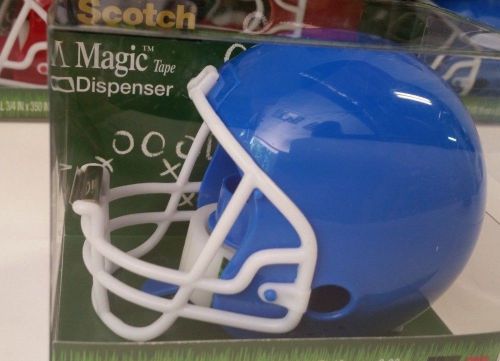Scotch Magic Tape Football Helmet Dispenser With Tape ~ Blue