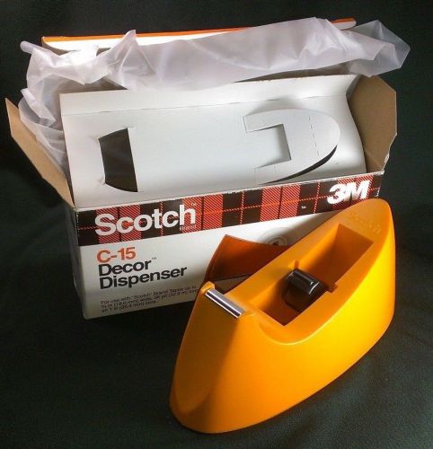 Vintage Scotch C-15 Orange Decor Tape Dispenser with Box  3M  Excellent