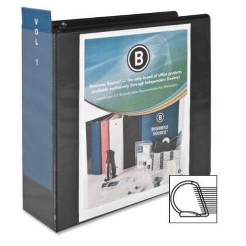 Business source d-ring view binder, 4&#034; capacity, 11x8-1/2&#034;, black (bsn28450) for sale