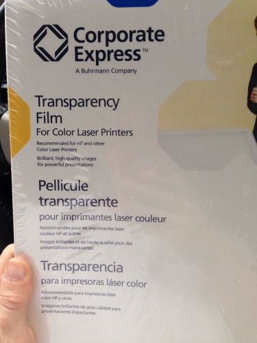 New in shrinkwrap transparency film for color laser printers 50 corporate expres for sale