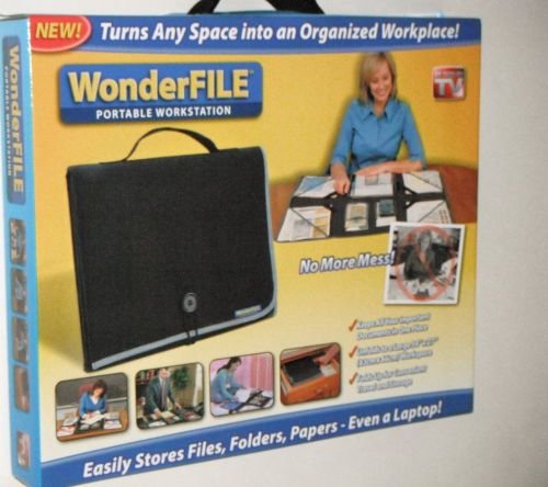 New WonderFile PORTABLE WORKSTATION 34&#034; x 27&#034; Workspace Travel DESK! Fold Travel