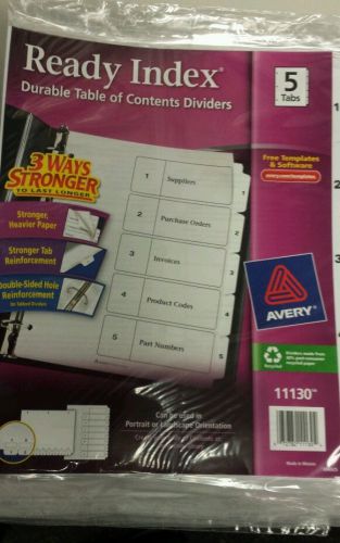 Avery Ready Index TabTitles, 5-Tab, 1-5, Letter, Black/White, /25 packs for sale