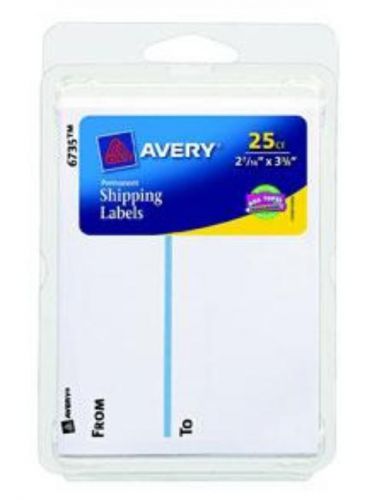 Avery From/To Mailing Labels White 2-7/16&#039;&#039; x 3-3/8&#039;&#039; 25 Count