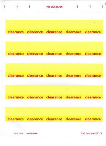 500 Self Adhesive Yellow Clearance Retail Labels 20 Sheets 1.5&#034;