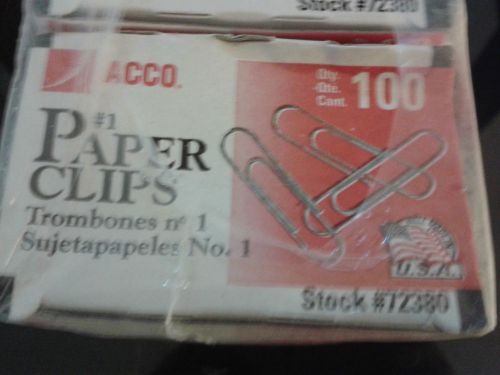 Acco 72380  Paper Clips One box of 100 Pieces