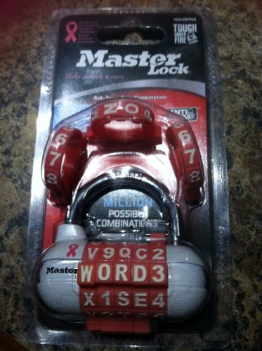 Master lock 1534dpnk pink ribbon set-your-own combination password padlock for sale