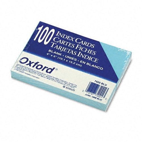 New item (4) Oxford Unruled Index Cards, 4 x 6, Blue, 100/Pack, PK - ESS7420BLU
