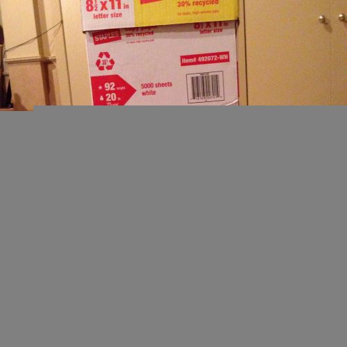 BRAND NEW Staples Copy Paper 8 1/2&#034; x 11&#034;  (4) Cases (10 Reams, 5000 Sheets)
