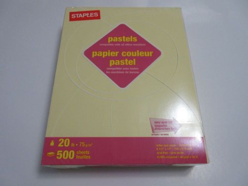 Staples Pastel Colored Copy Paper, 8.5 x 11, Canary, Ream 500 Sheets