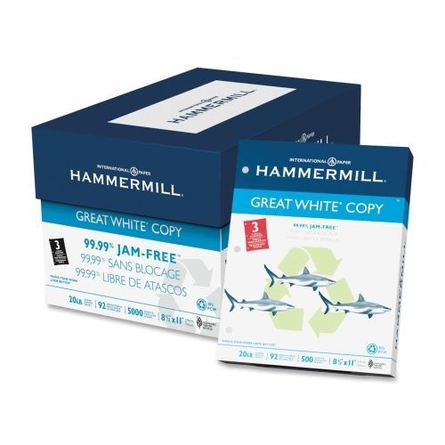 Hammermill Punched Copy Paper -Letter-3x Hole-92 Bright -5000/Ctn-White