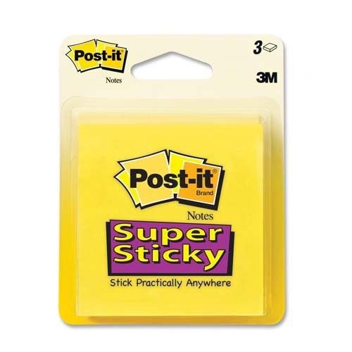 3M Super Sticky Notes 3x3, 45 Sheets 3 Pads/Pack Set of 3