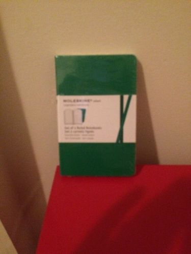 Moleskin Notebook, Set Of 2, Emerald Green, Ruled 3.5&#034; X 5.5&#034;