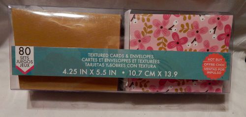 Craft Smith Textured Cards &amp; Envelopes-4.25&#034; x 5.5&#034;-80 Sets Many Designs Print#1