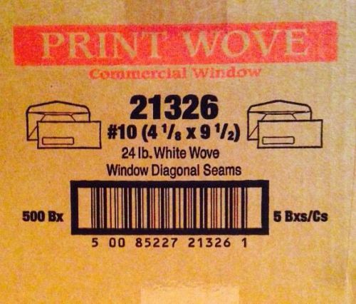 Regular Envelopes #10  4 1/8 X 9 1/2 White Wove Commercial Window 24 LB 500 EA.