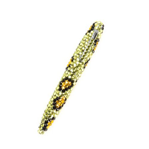 Yellow leopard crystal rhinestone pen for sale