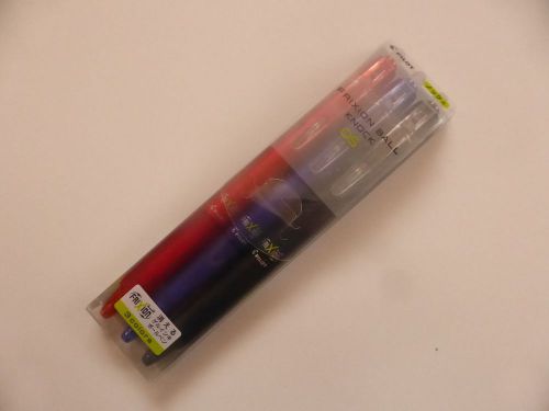 Pilot Frixion Ball Knock Erasable Gel Pen 0.5mm 3 Colors Set From Japan