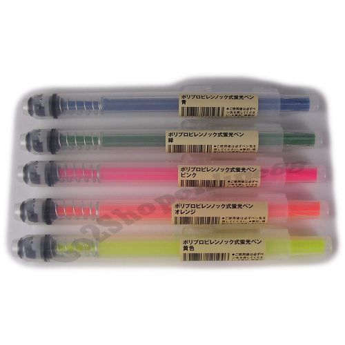 5 Pieces of MUJI PP Retractable Highlighter Pen Choose Colour FREE S&amp;H