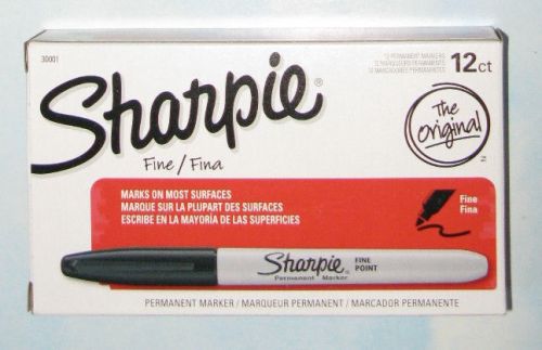 12 Black Sharpie Fine Point PERMANENT MARKERS Brand New in Box #1
