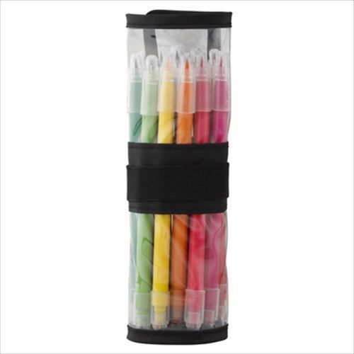 MUJI MoMA 12 colors roll pen case with aqueous brush pen set from Japan