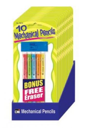 Charles Leonard Mechanical .7mm Pencils 10 Pack with Free Eraser 12 Count