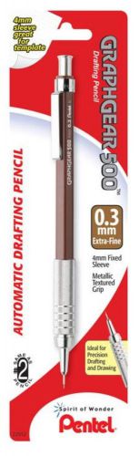Graph gear 500 automatic drafting pencil (0.3mm) brown barrel 1 pack carded for sale