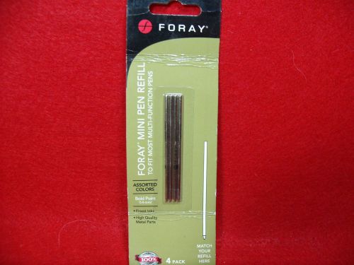 NEW Foray Mini Pen Refills 4 Pack Bold Point 1.4mm