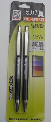 2 zebra  f-301a gunmetal grey metal barrel ballpoint pens for sale