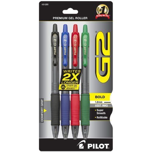 Pilot g2 retractable gel ink pen - bold pen point type - 1 mm pen (pil31255) for sale