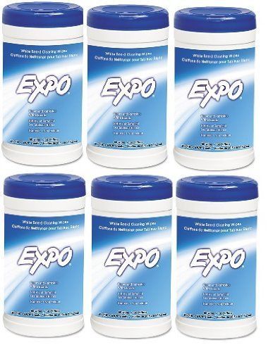 Expo Marker White Board Towelettes  Cleaning Wipes, 8&#034; x 5.5&#034;, 50 ct. CASE OF 6