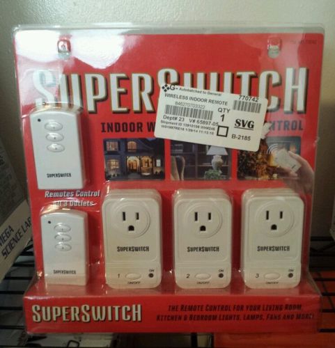 Super Switch 60&#039; Wireless Range Remote Control Outlet Switches (Set of 3 Switch.