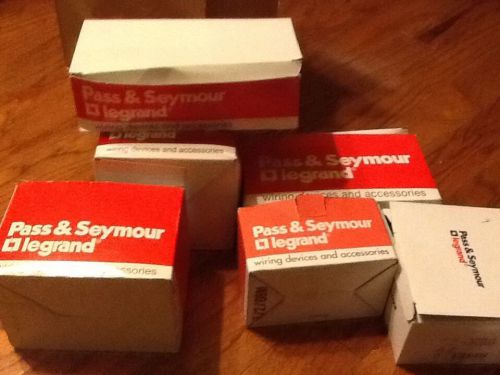 Large lot of pass &amp; seymour electrical and wallplates light almond 55 items for sale
