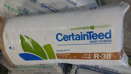 CertainTeed R-38x24&#034; Unfaced fiberglass insulation LOT of 4 bags=256 sq ft