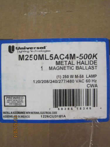 Universal Magnetic Metal Halide Ballast M250ML5AC4M-500K 250W M-58 Multi-Tap NIB