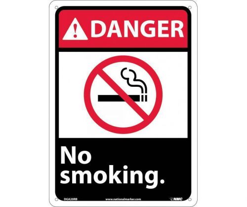 NMC DGA20R SAFETY SIGN - Danger, No Smoking 10&#034; x 7&#034; Rigid Plastic