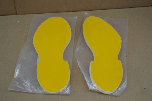 Lot of 25 pair of brady footprints 121405 and 121406 safety yellow for sale