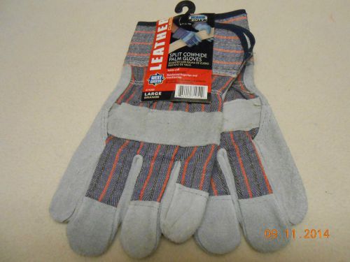 New leather split cowhide heavy duty work gloves sz large west chester nwt for sale