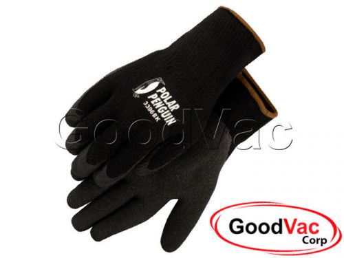 Majestic 3396BK Warm Napped Terry Knit Latex Palm Winter Work Gloves - XL