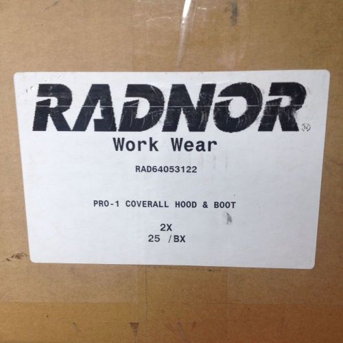 Radnor Work Wear Rad64053122 Pro-1 Coverall Hood &amp; Boot , 2X Size, 25 in box