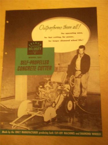 Vtg Felker Manufacturing Co Catalog~Di-Met 252 Concrete Cutter