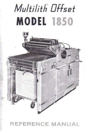 Multi Offset Model 1850 Reference Manual &lt;- RARE COPY!!