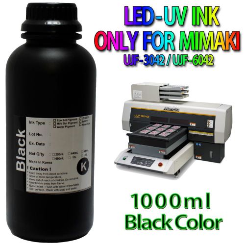 New mimaki uv-ink only for ujf-3042 / ujf-6042 1000ml black color bulk for sale