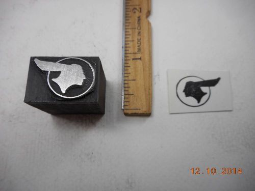 Printing Letterpress Printers Block, Pontiac Car Indian Emblem