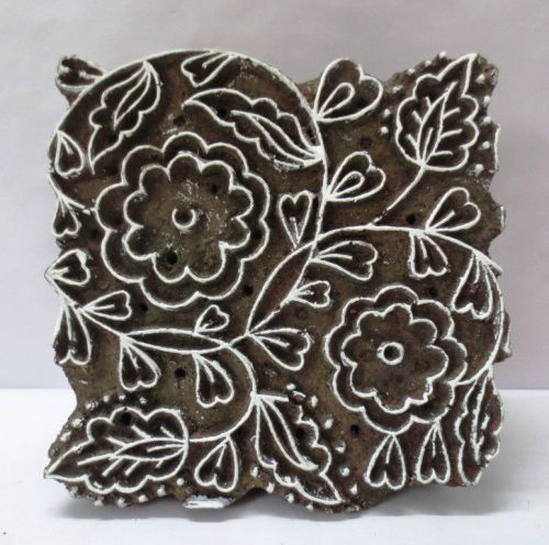 VINTAGE WOODEN CARVED TEXTILE PRINTING ON FABRIC BLOCK STAMP HOME DECOR HOT 92