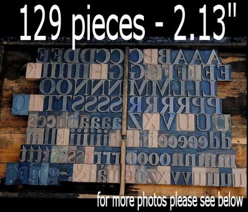 letterpress printing blocks 129 pcs 2.13&#034; tall alphabet type letters characters